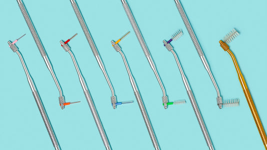 Millitannabursti með handfangi.