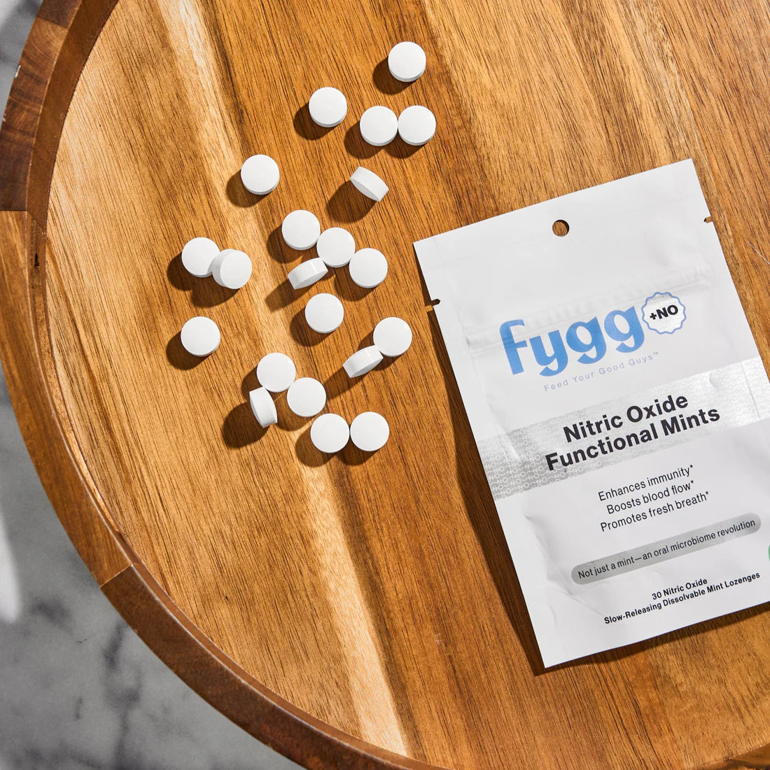 FYGG niðuroxíð munnsogstöflur (Nitric Oxide Functional Mints)