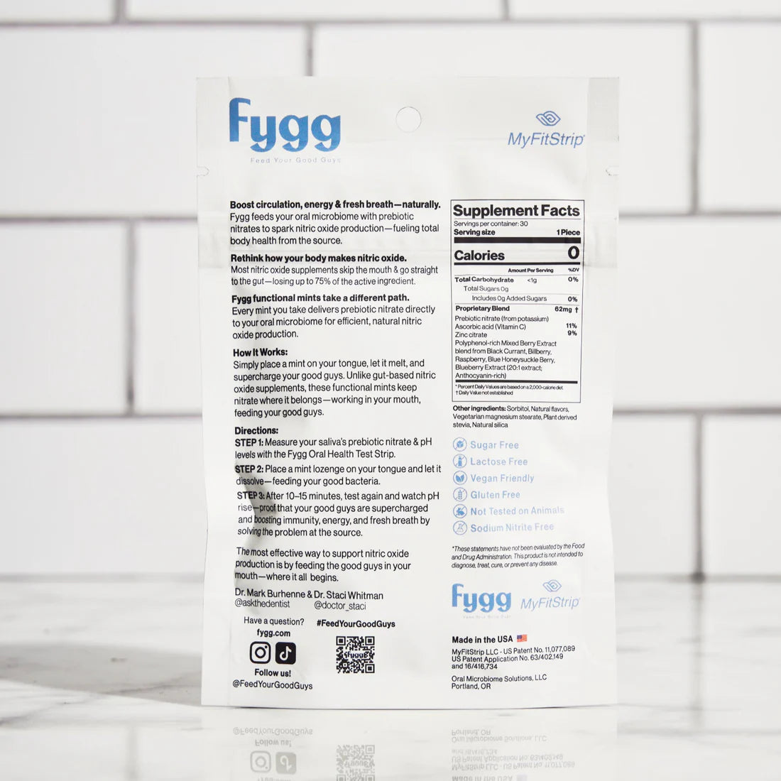 FYGG niðuroxíð munnsogstöflur (Nitric Oxide Functional Mints)